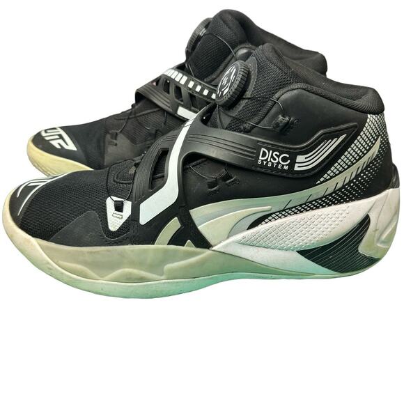 Puma Disc Rebirth Black & White Basketball Mens Sneakers Size 10.5 - Picture 1 of 7
